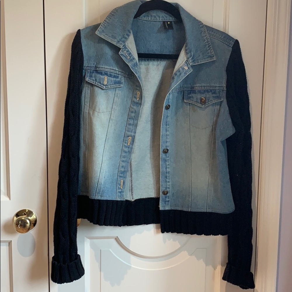 Cana Sol Jean Jacket Sweater Jacket Size Large